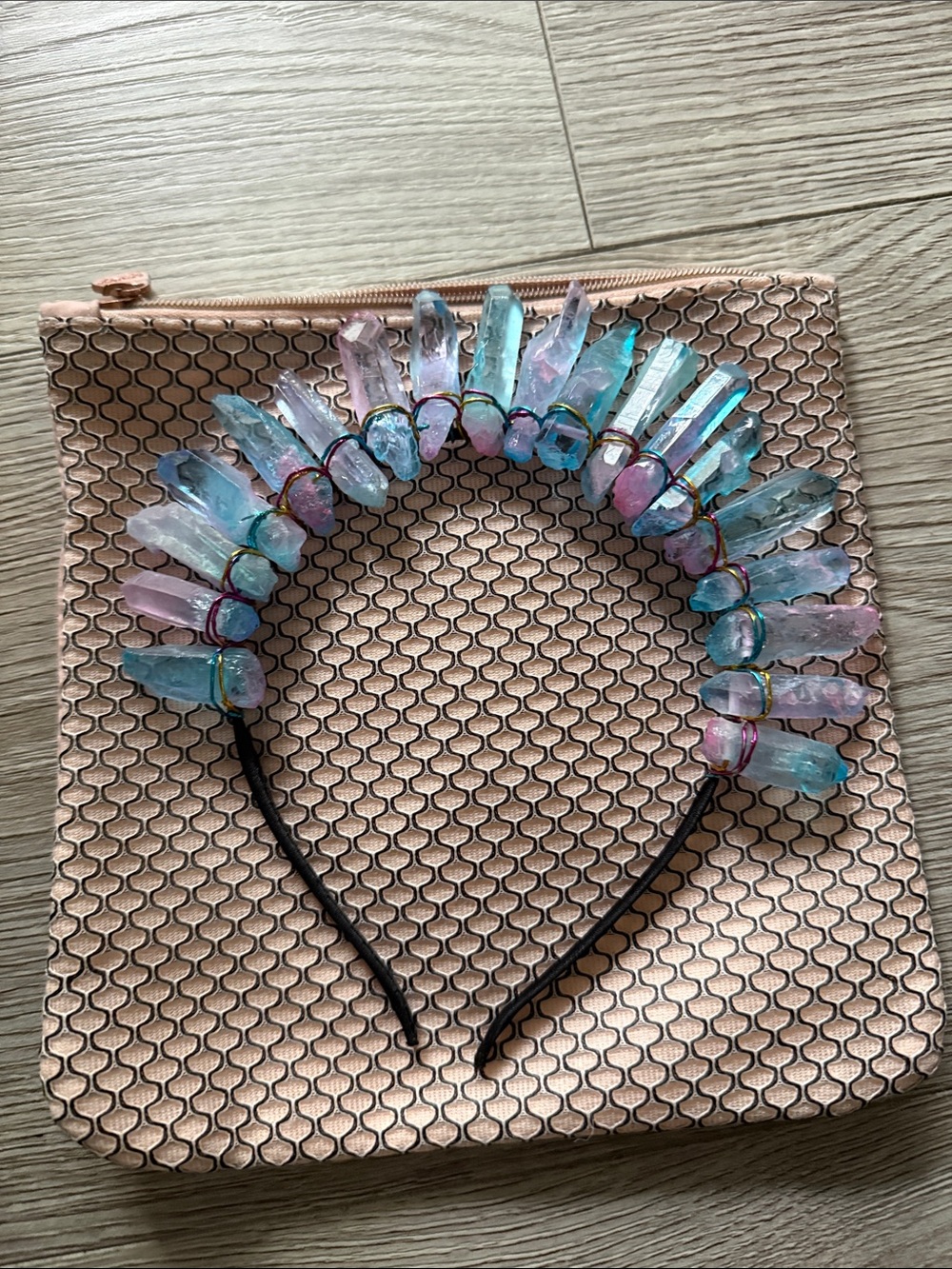 Iridescent Pink & Blue Crystal Spike Headband